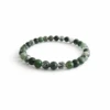 Bracelet en Agate Mousse – Pierre d’harmonie et de nature - pierres naturelles - en perles de 6mm au couleurs marbrées vert et blanc - nature-ailes.fr