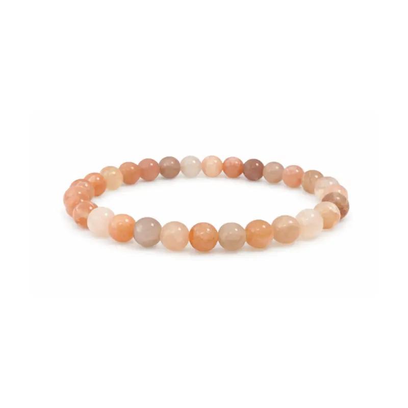 Bracelet en Pierre de Lune Adulaire – Pierre de douceur et d’intuition -pierres naturelles – perles de 6 mm- Couleur allant du blanc au gris en passant par le rose, avec des reflets irisés. - nature-ailes.fr