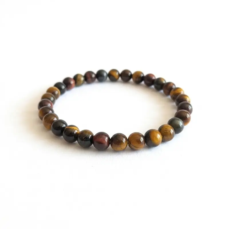 Bracelet 3 Œils – Protection et confiance Œil de Tigre, Œil de Taureau, Œil de Faucon -pierres naturelles – perles de 6 mm- Couleur brun doré, rouge brun, gris bleutés- nature-ailes.fr