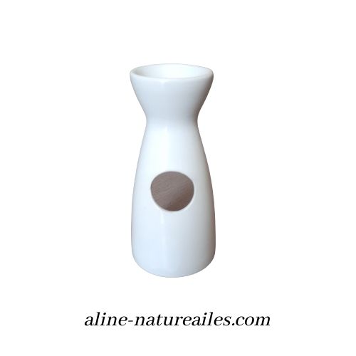Brûle-parfum en céramique blanc haut