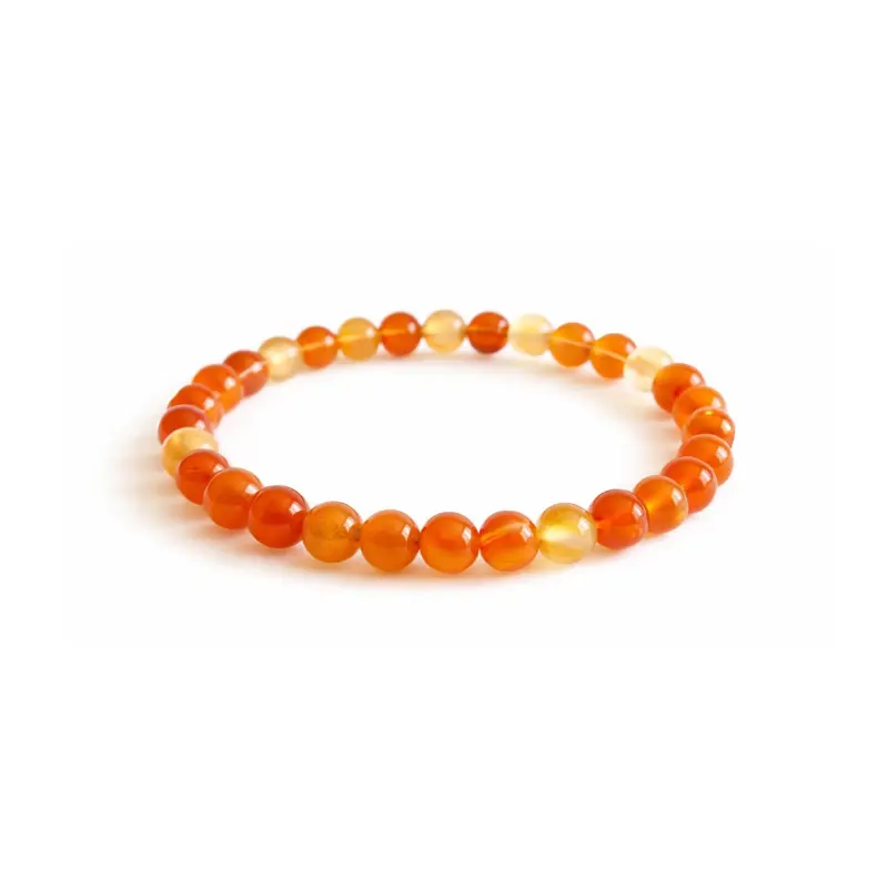 Bracelet en Cornaline – Pierre d’énergie et de vitalité pierres naturelles – perles de 6 mm- Couleurorange à rouge orangé - nature-ailes.fr