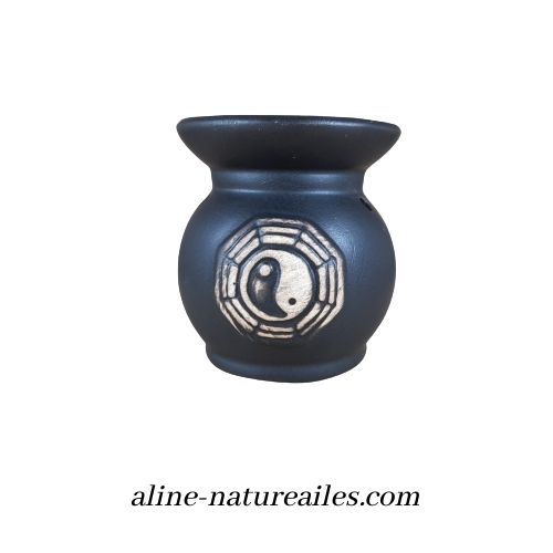 Brûle-parfum yin yang noir