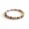 Bracelet en Agate du Botswana – Pierre d’apaisement et de réconfort - pierre naturelle - perles rondes de 6mm aux nuances grises et brunes pour le réconfort. montage sur élastique. nature-ailes.fr