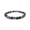 Bracelet en Obsidienne Mouchetée – Pierre de protection et d’équilibre -pierres naturelles – perles de 6 mm- Couleur noir avec inclusions blanches - nature-ailes.fr