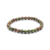Bracelet en Unakite – Pierre d’équilibre émotionnel -pierres naturelles – perles de 6 mm- Couleur vert et rose saumon- nature-ailes.fr