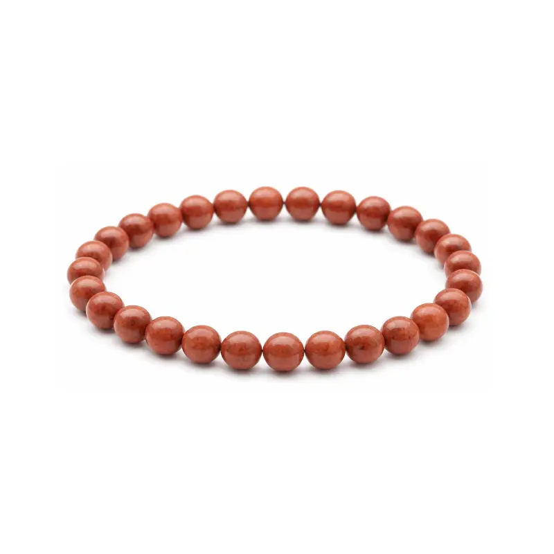 Bracelet en Jaspe Rouge – Pierre d’énergie et d’ancrage -pierres naturelles – perles de 6 mm- Couleur rouge profond à rouge brun- nature-ailes.fr