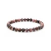 Bracelet en Rhodonite – Pierre d’équilibre émotionnel -pierres naturelles – perles de 6 mm- Couleur rose avec inclusions noires - nature-ailes.fr