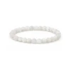 Bracelet en Pierre de Lune Blanche – Pierre de douceur et d’intuition -pierres naturelles – perles de 6 mm- Couleur blanc nacré avec reflets bleutés - nature-ailes.fr
