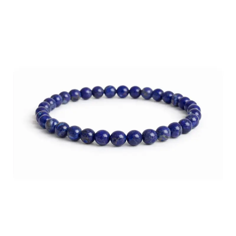 Bracelet en Lapis Lazuli – Pierre de sagesse et de communication -pierres naturelles – perles de 6 mm- Couleur bleu profond avec inclusions dorées- nature-ailes.fr