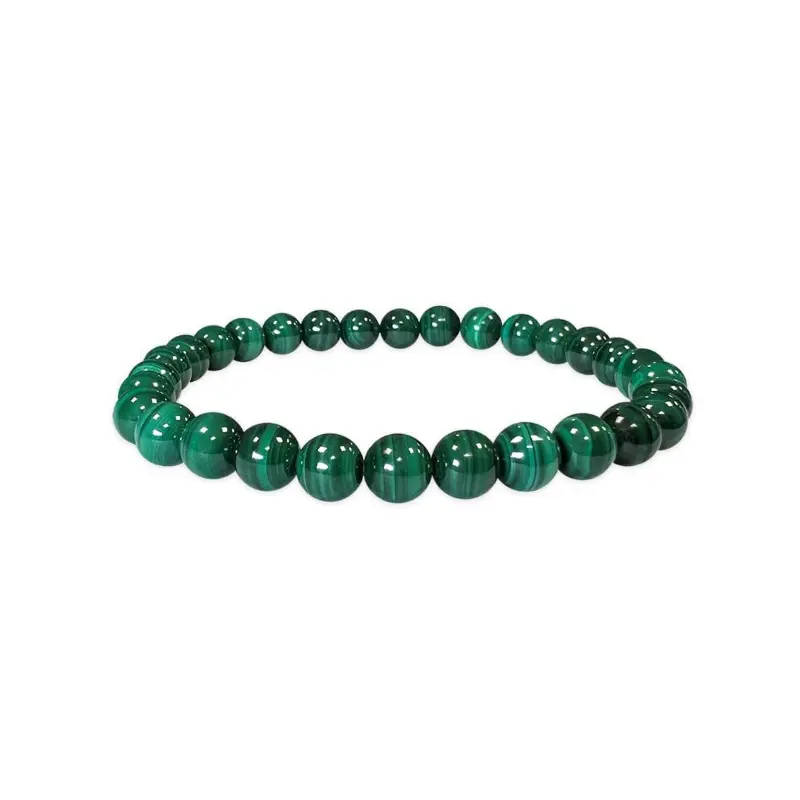 Bracelet en Malachite – Pierre de protection et de transformation -pierres naturelles – perles de 6 mm- Couleur vert avec motifs naturels - nature-ailes.fr