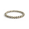 Bracelet en Jaspe Dalmatien – Pierre de protection et d’équilibre -pierres naturelles – perles de 6 mm- Couleur crème avec taches noires- nature-ailes.fr