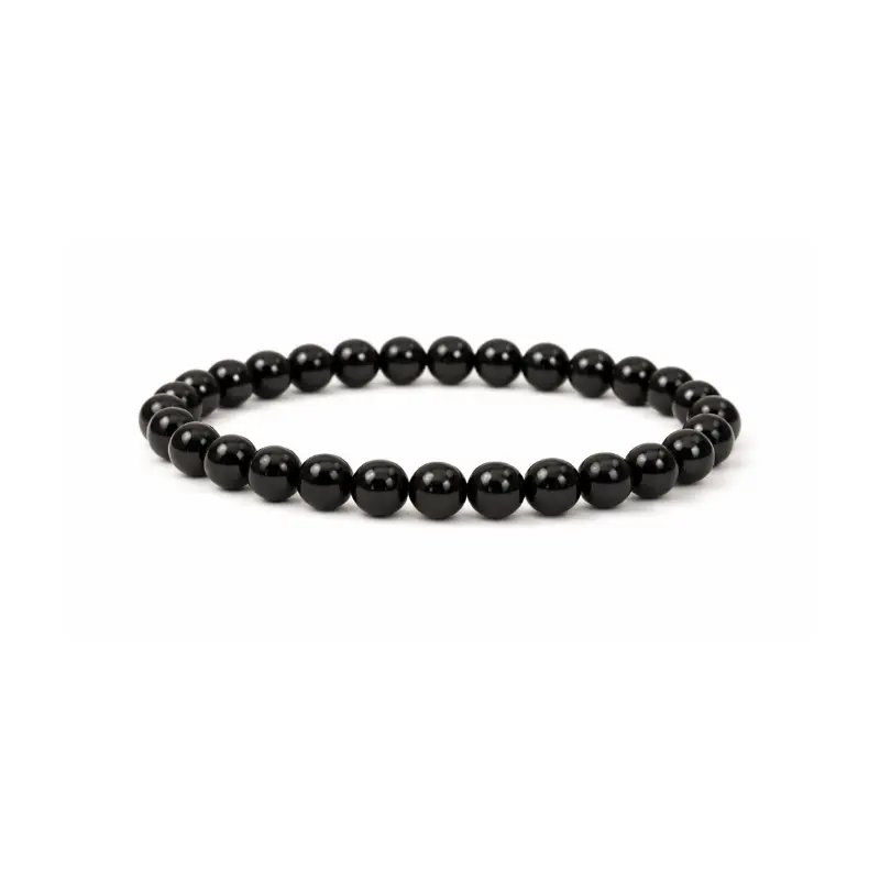 Bracelet en Onyx – Pierre de protection et d’ancrage -pierres naturelles – perles de 6 mm- Couleur noir profond- nature-ailes.fr