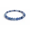 Bracelet en Aventurine Bleue – Pierre de calme et de communication- pierres naturelles-perles de 6mm- couleur Bleu clair à bleu profond, parfois pailleté -nature-ailes.fr