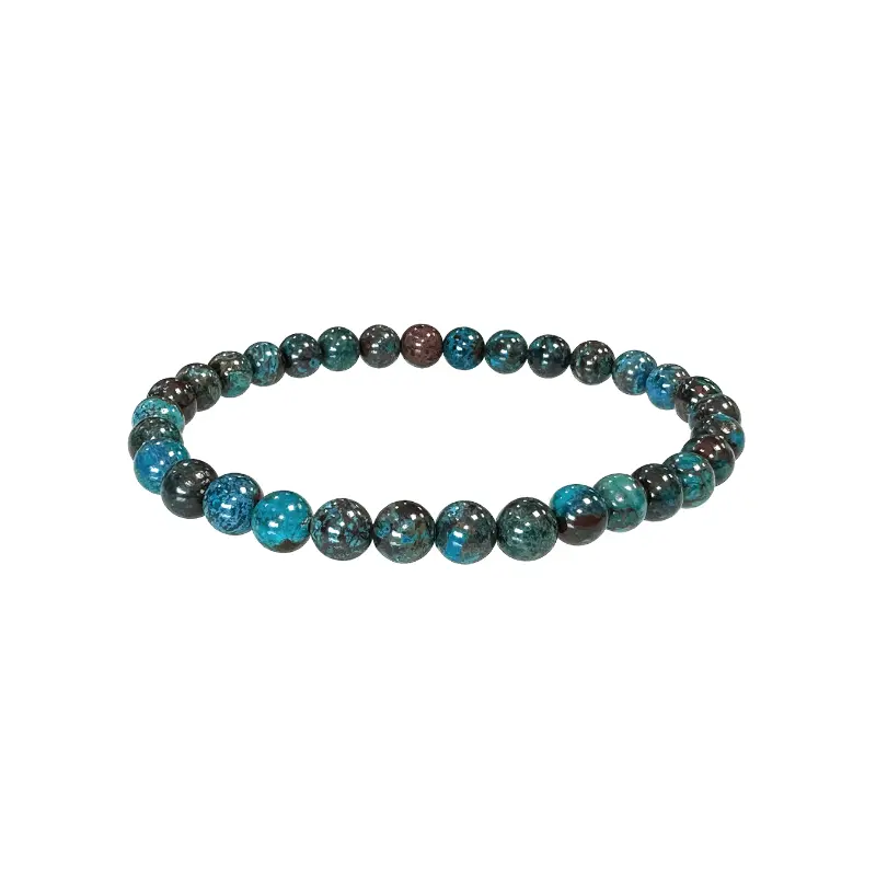 Bracelet en Chrysocolle – Pierre d’apaisement et de communication - pierres naturelles-perles de 6mm- nature-ailes.fr