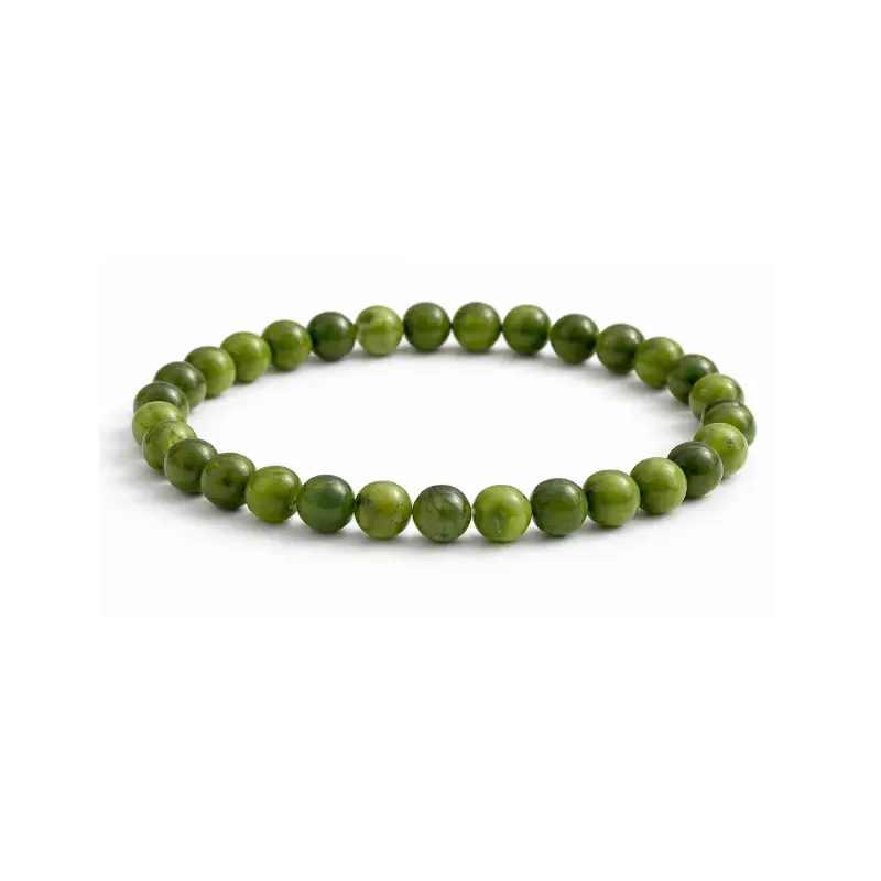 Bracelet en Jade Néphrite – Pierre de chance et d’harmonie -pierres naturelles – perles de 6 mm- Couleur vert clair à vert foncé- nature-ailes.fr
